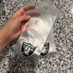 Raiders football clear ticket lanyard holder